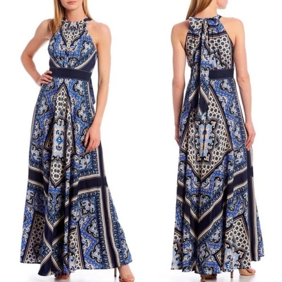 ELIZA J SCARF PRINT MAXI DRESS - Picture 1 of 13